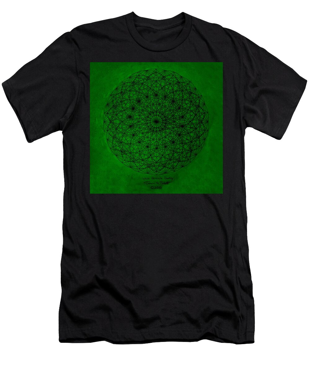 Fractal T-Shirt featuring the drawing Wave Particle Duality by Jason Padgett