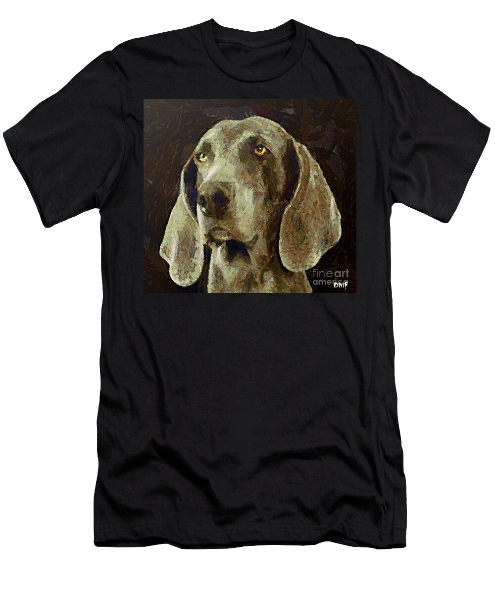 Wainmaraner T-Shirt featuring the painting Weimaraner dog by Dragica Micki Fortuna
