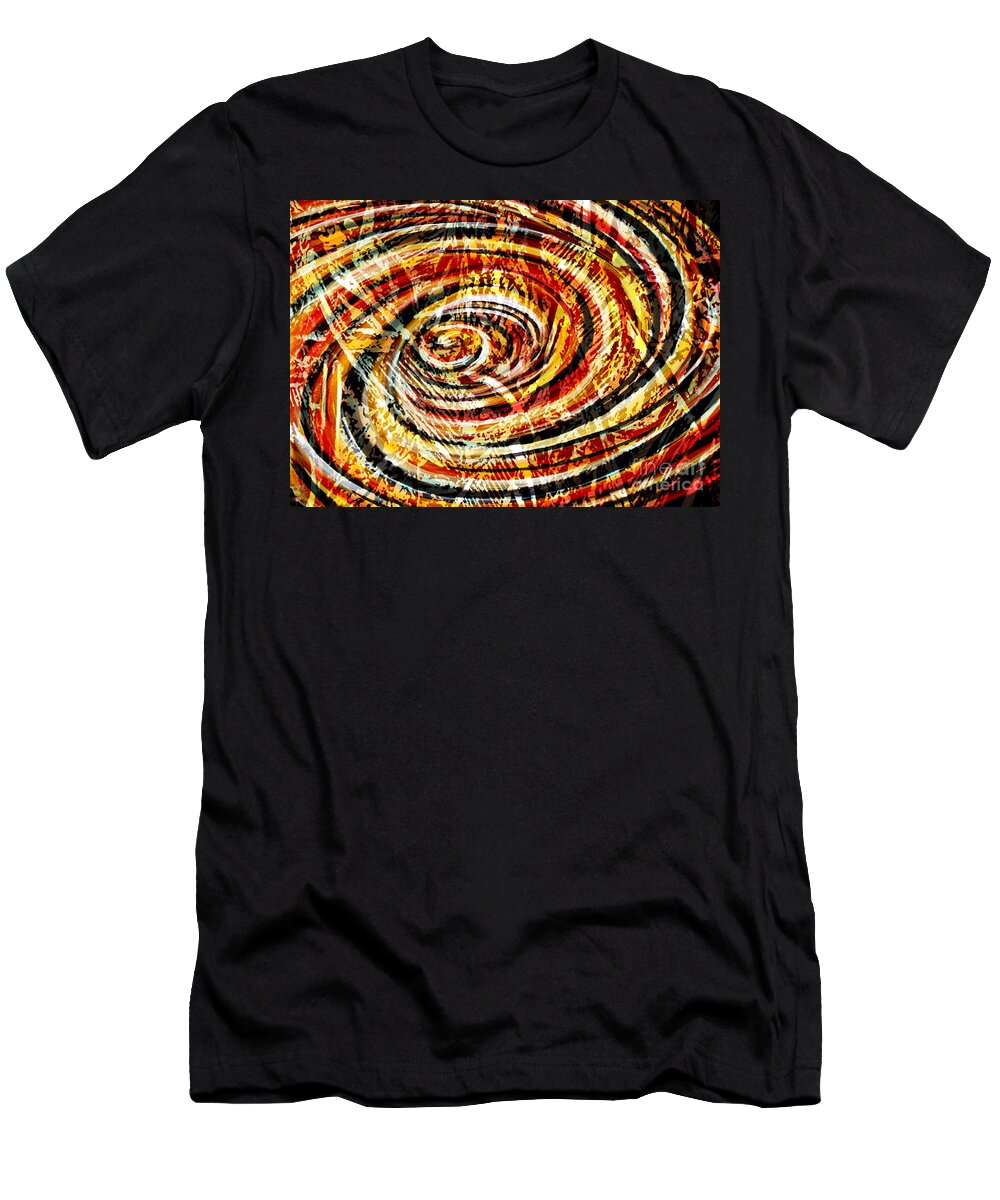 Colorful Abstract T-Shirt featuring the digital art What Goes Around Comes Around II by Yael VanGruber