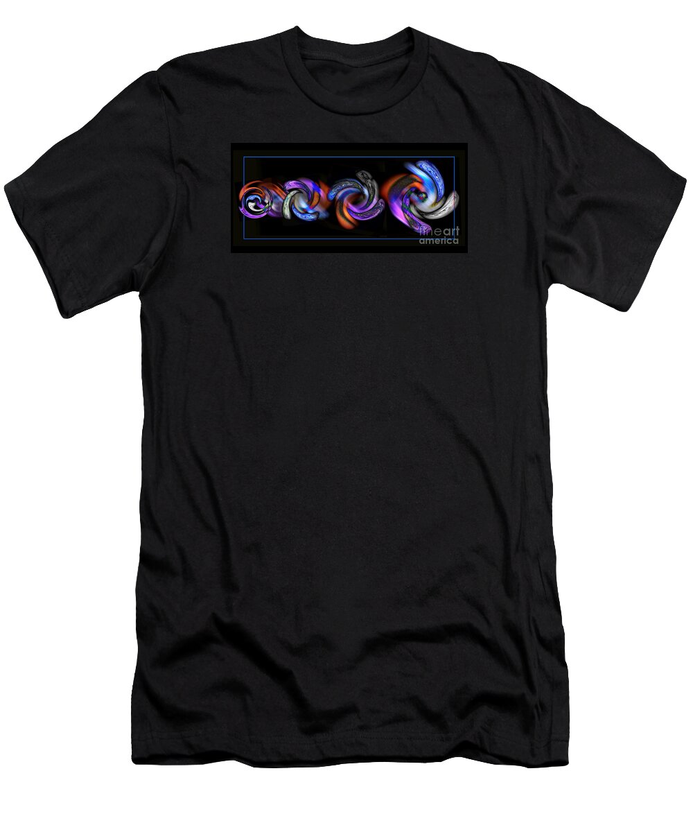 Swirlz T-Shirt featuring the digital art Wheels In Motion by Sue Stefanowicz
