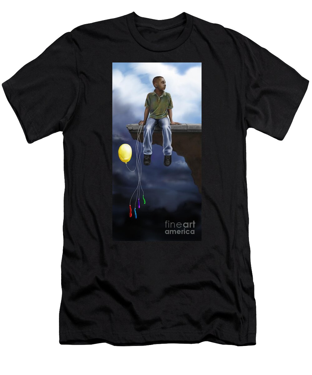 Dwayne Glapion T-Shirt featuring the digital art Where the Sidewalk Ends by Dwayne Glapion
