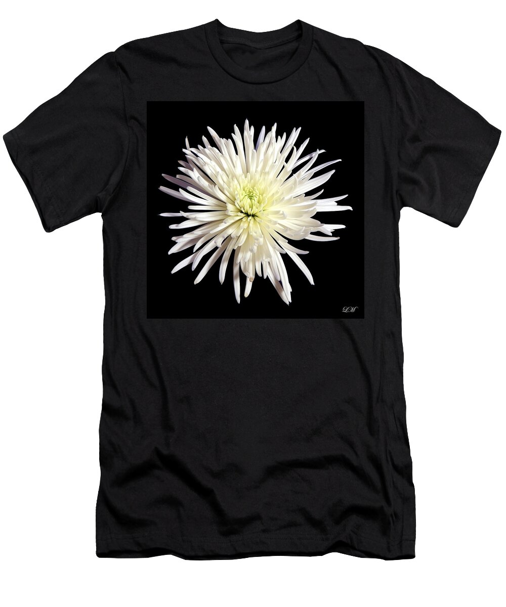 Flowers T-Shirt featuring the photograph White Chrysanthemum Still Life Flower Art Poster by Lily Malor