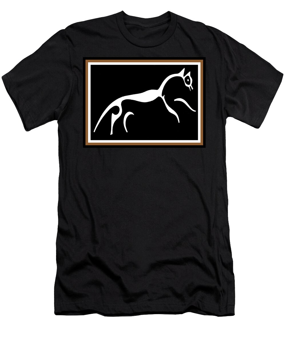 Horse T-Shirt featuring the digital art White Horse of Uffington by Vagabond Folk Art - Virginia Vivier