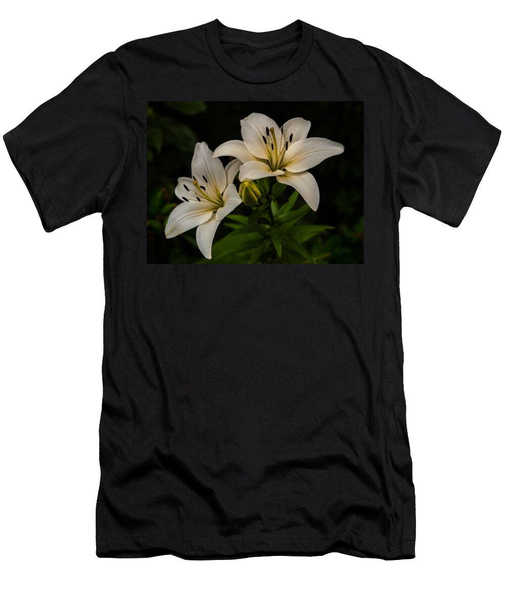 Flower T-Shirt featuring the photograph White lilies by Davorin Mance