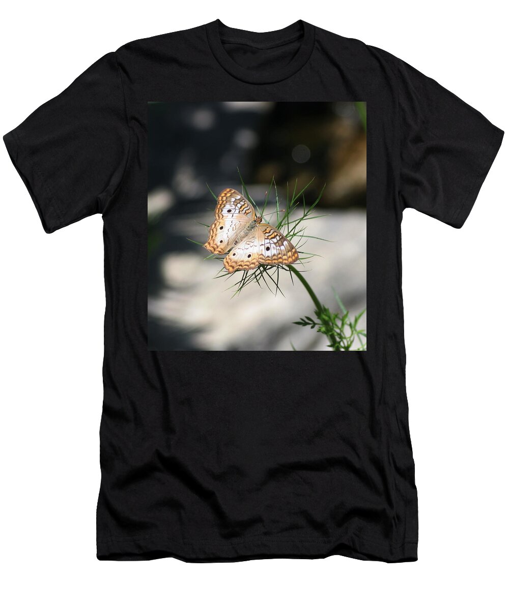 Butterflies T-Shirt featuring the photograph White Peacock by Karen Silvestri