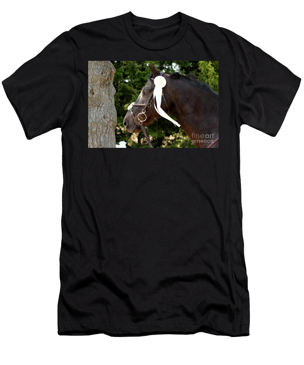Horse T-Shirt featuring the photograph White Ribbon by Janice Byer
