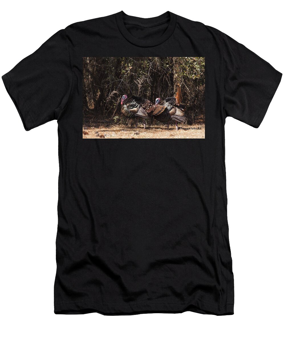 Nature T-Shirt featuring the photograph Wild Turkey Gobblers by Ronald Lutz