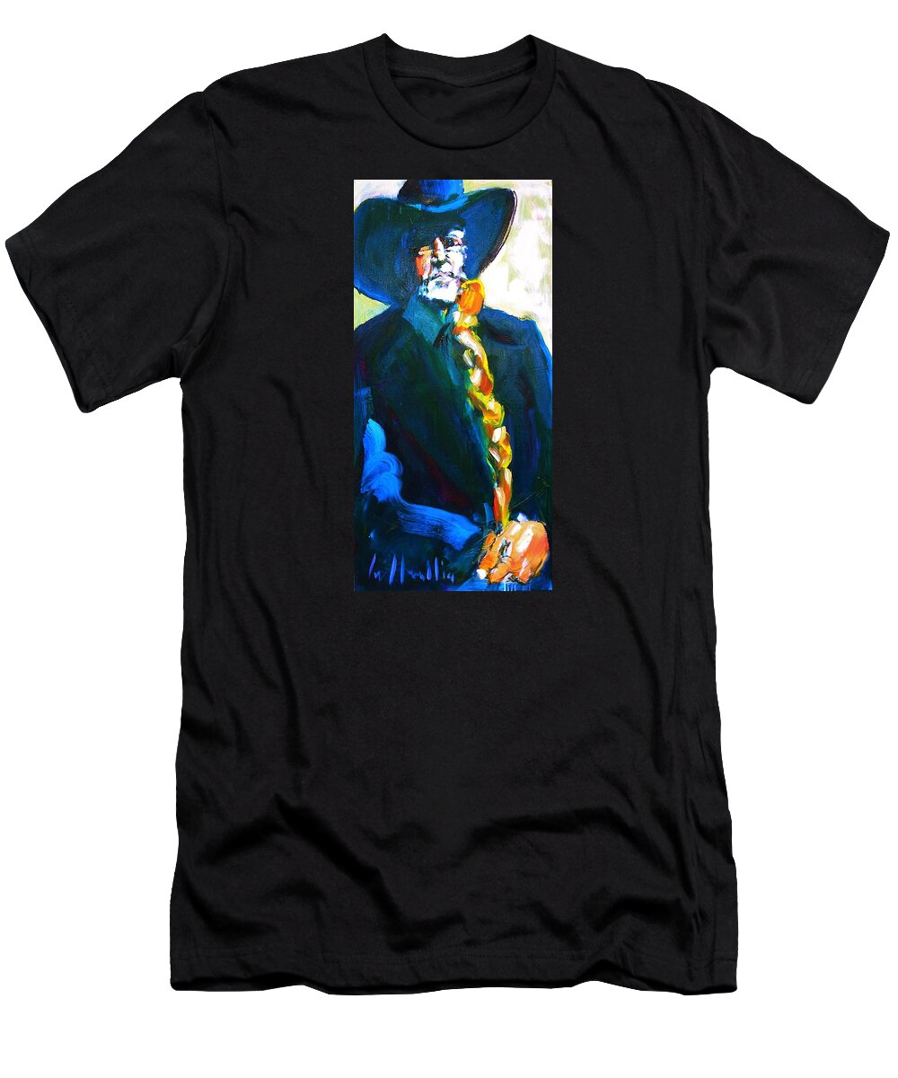 Willie Nelson T-Shirt featuring the painting Willie by Les Leffingwell