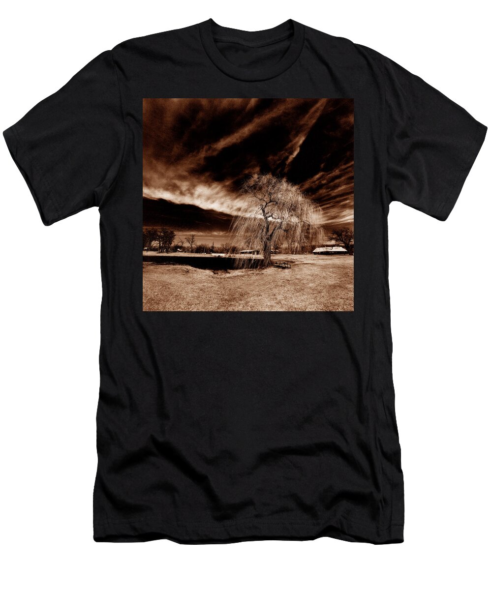 Sepia Toned T-Shirt featuring the photograph Willow by Jamieson Brown