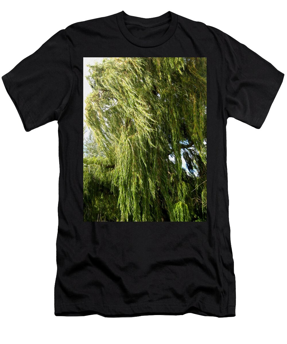 Wind T-Shirt featuring the photograph Wind In The Willow by Kathy Bassett