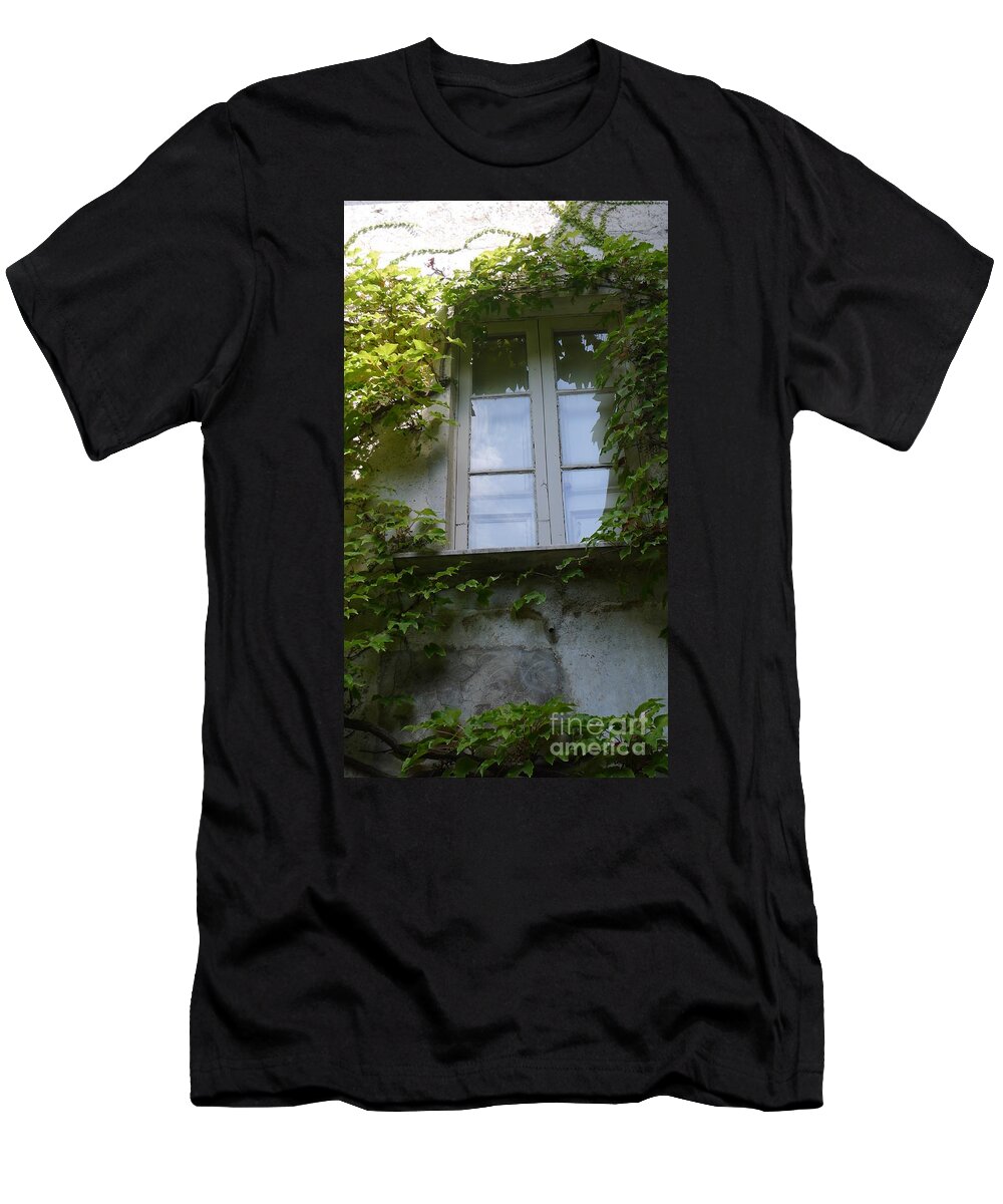  T-Shirt featuring the photograph Window and Ivy by Nora Boghossian