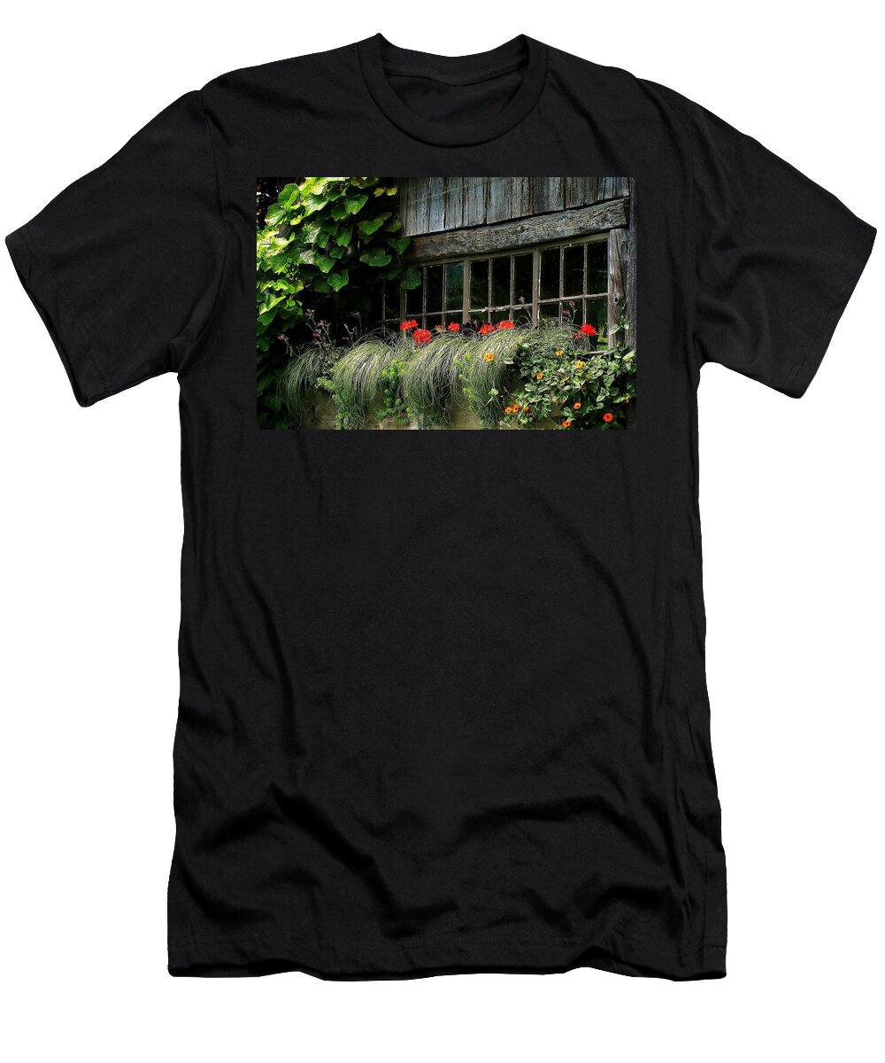 Window Boxes T-Shirt featuring the photograph Window Boxes by Jeff Heimlich
