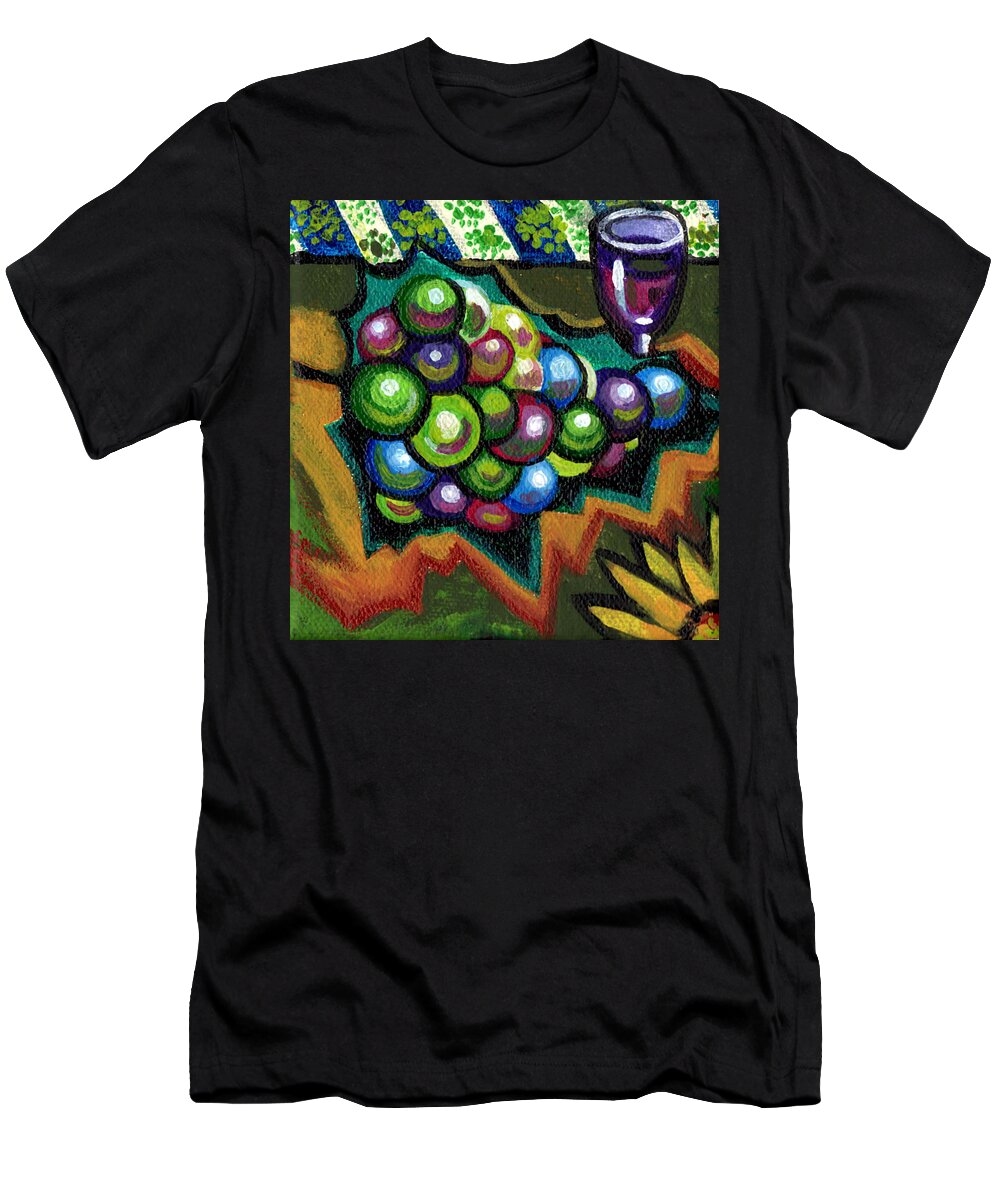 Grapes T-Shirt featuring the painting Wine Grapes by Genevieve Esson
