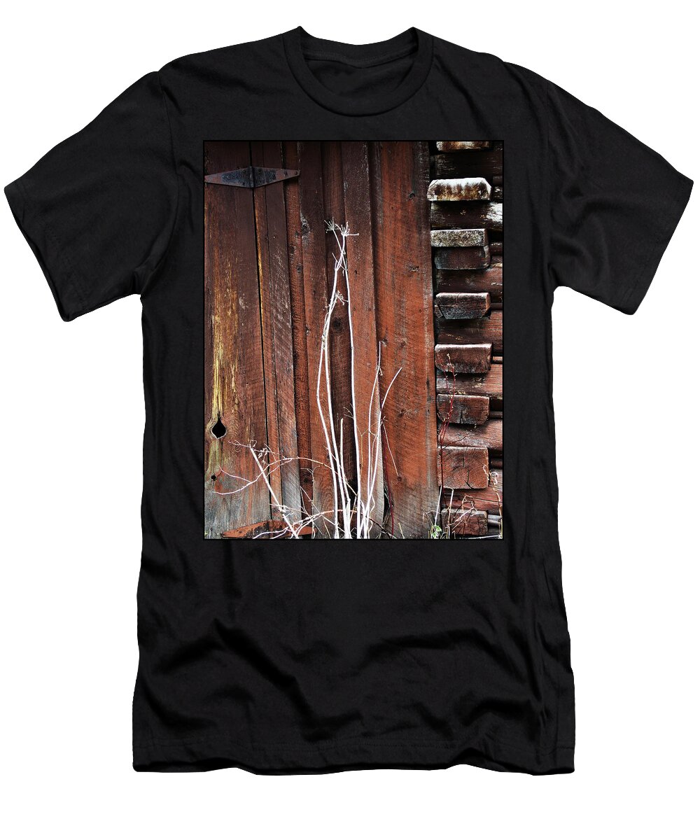 Old Building T-Shirt featuring the photograph WoodShed by Susan Kinney