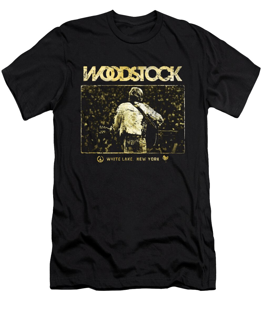  T-Shirt featuring the digital art Woodstock - White Lake Crowd by Brand A