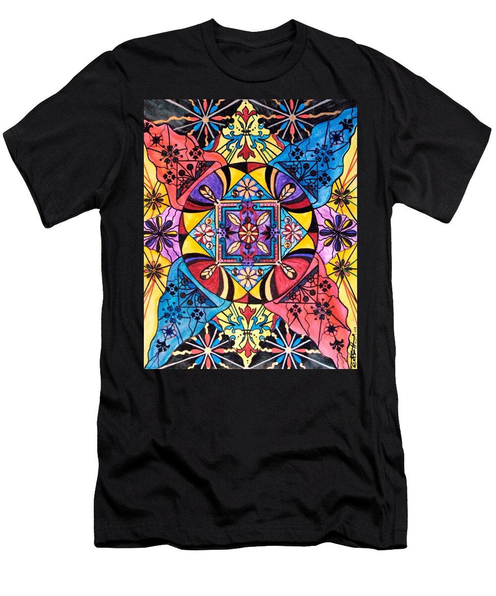Worldly Abundance T-Shirt featuring the painting Worldly Abundance by Teal Eye Print Store