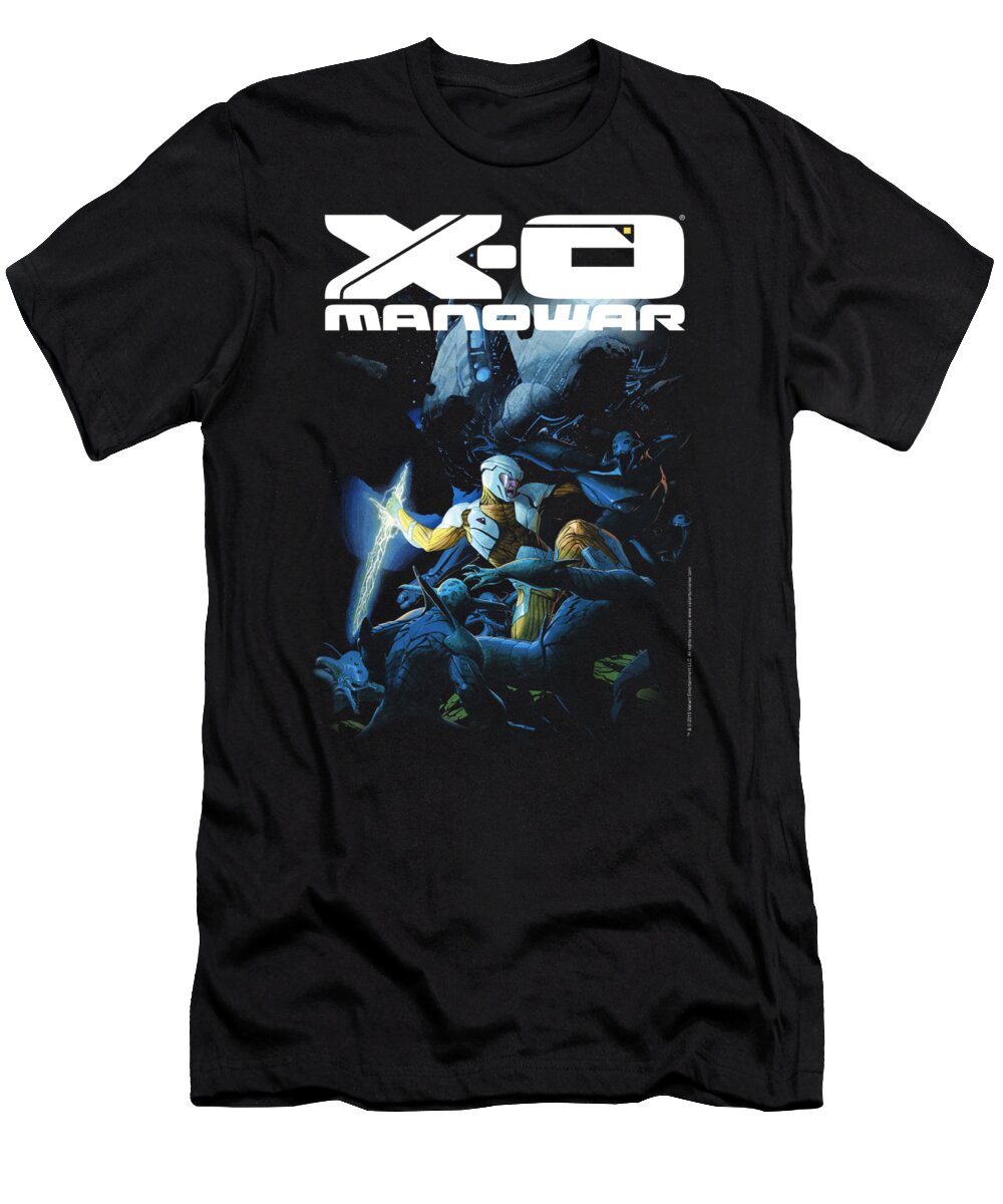  T-Shirt featuring the digital art Xo Manowar - By The Sword by Brand A