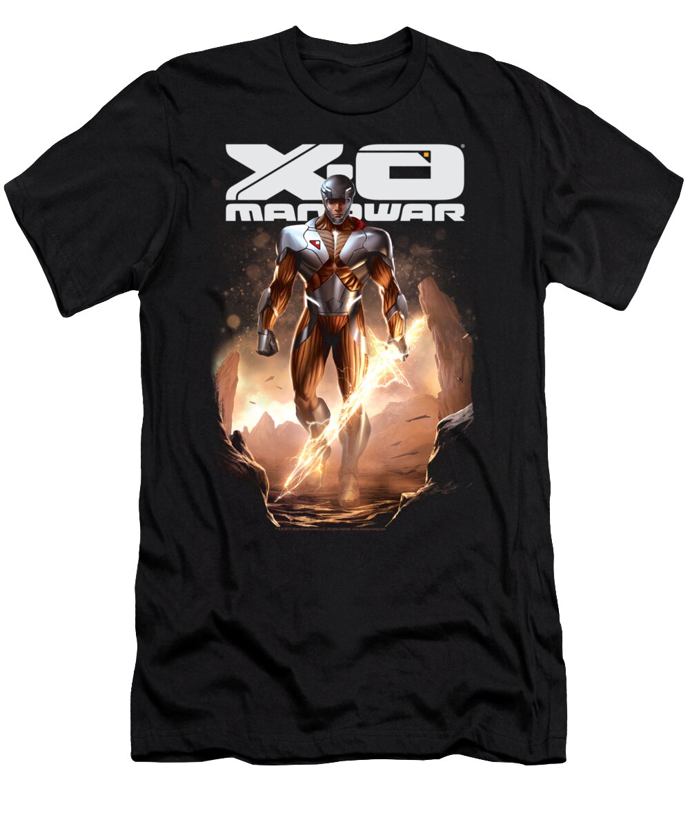  T-Shirt featuring the digital art Xo Manowar - Lightning Sword by Brand A