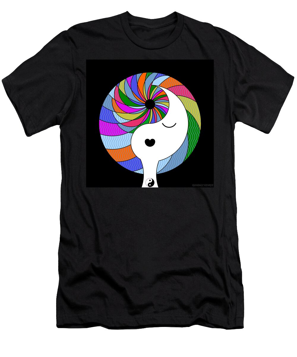 Colorful T-Shirt featuring the digital art Yin Yang Crown 3 by Randall J Henrie