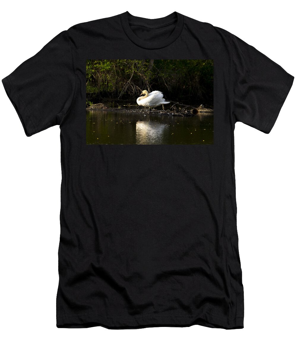 Swan T-Shirt featuring the photograph Yogi Swan by Jatin Thakkar