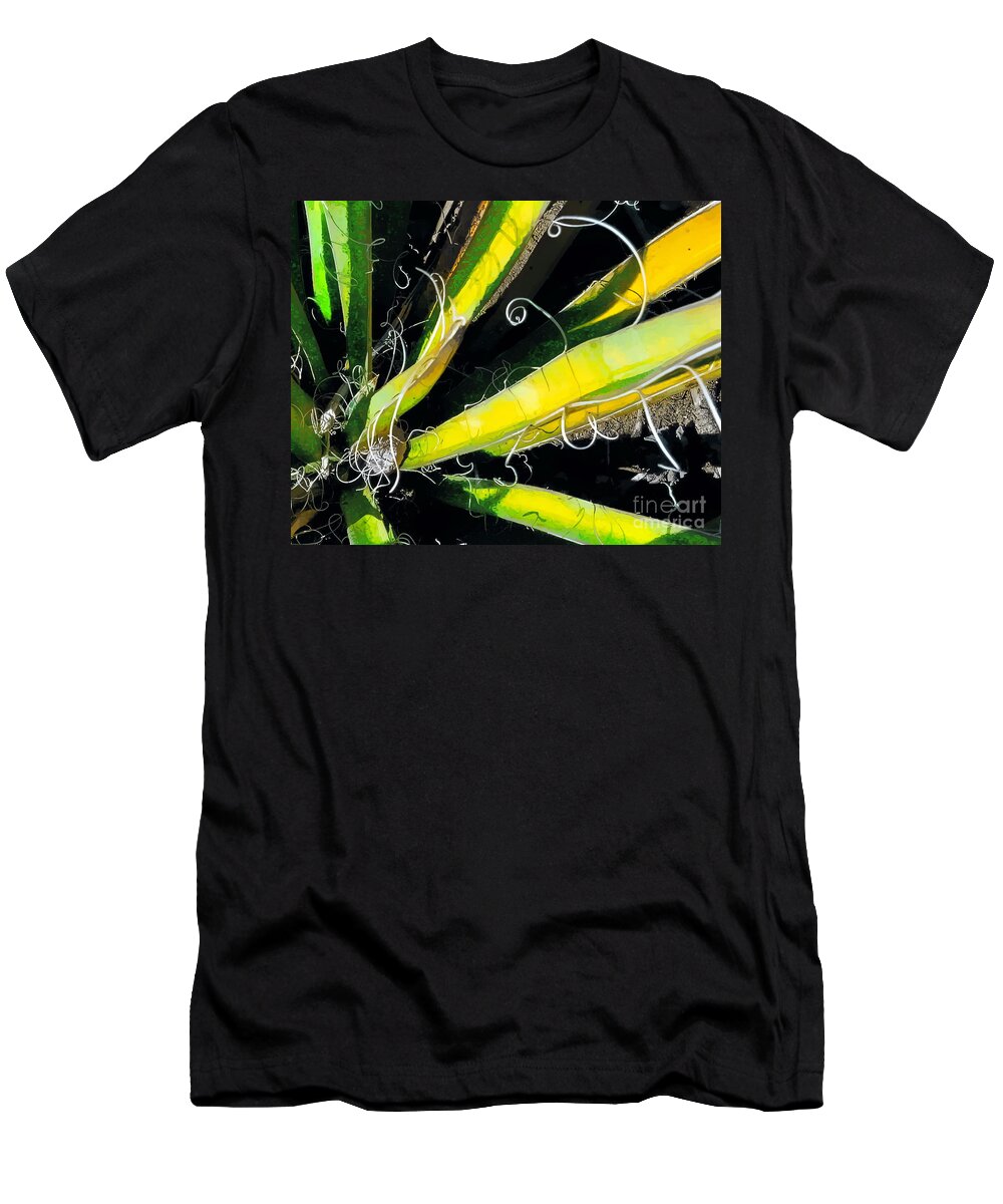 Digital Enhanced Photo T-Shirt featuring the digital art Yucca Spirals by Tim Richards