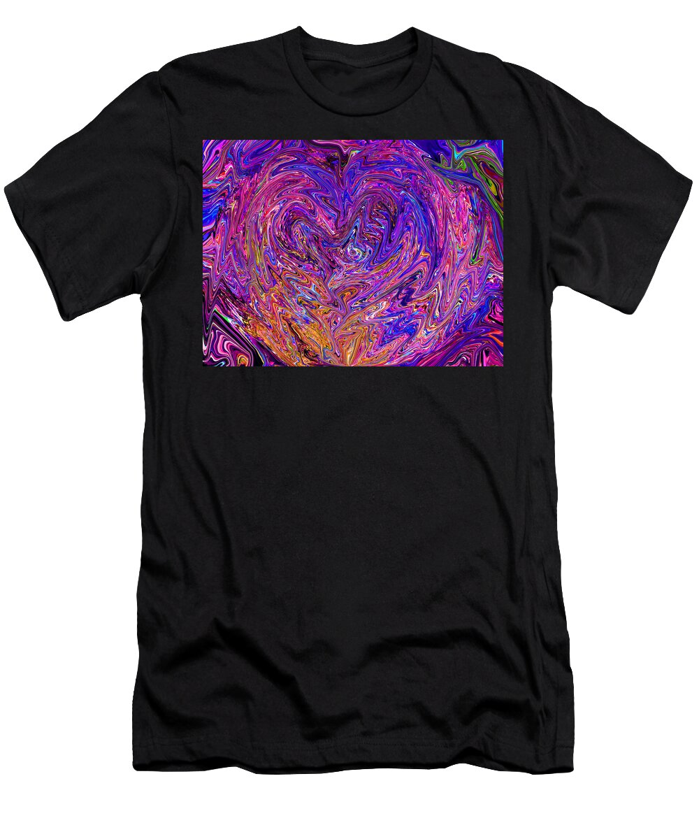 Love From The Ripple Of Thought T-Shirt featuring the mixed media Love From The Ripple Of Thought V 6 by Kenneth James