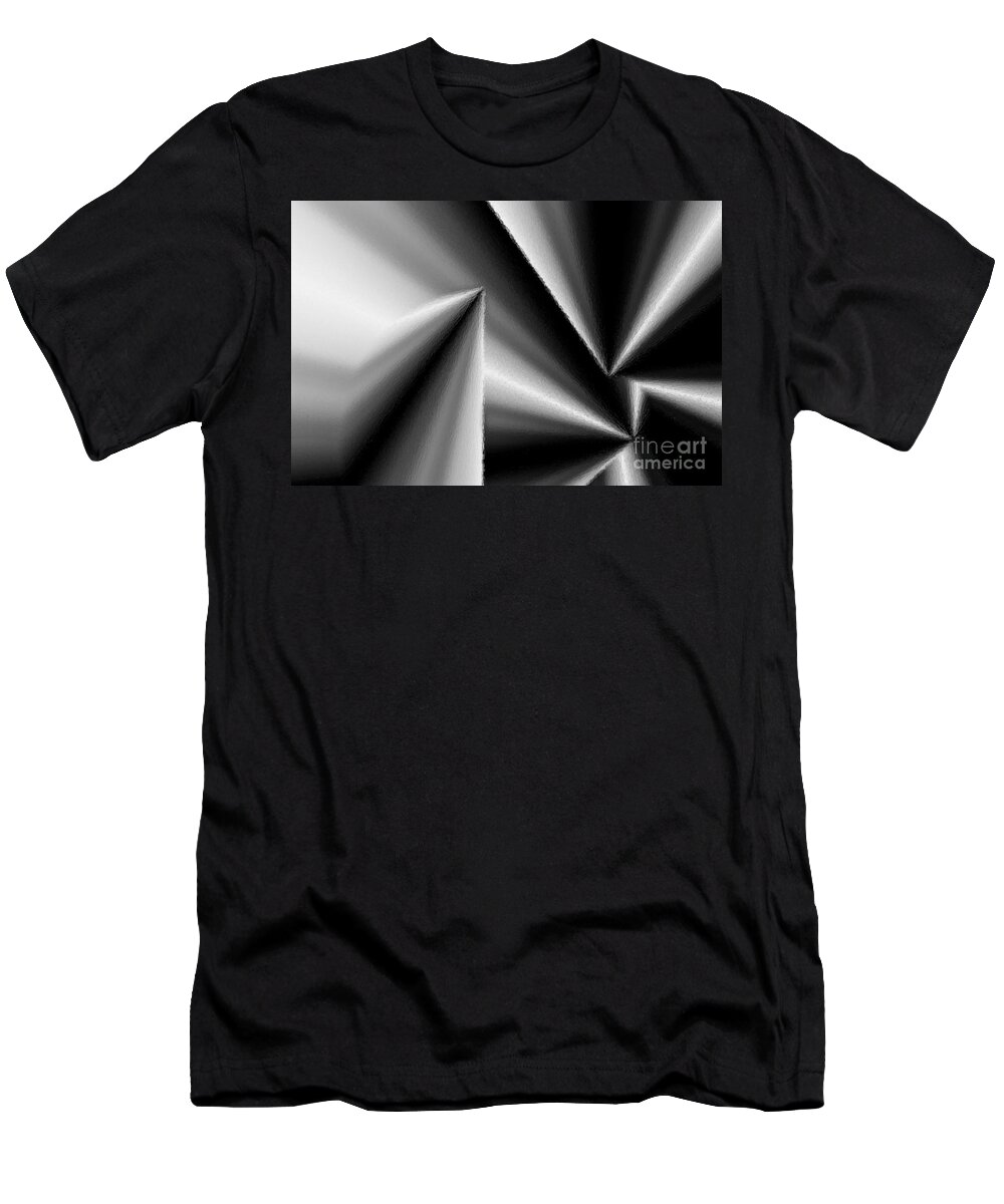 Black T-Shirt featuring the digital art Metallic Depth by Elaine Manley
