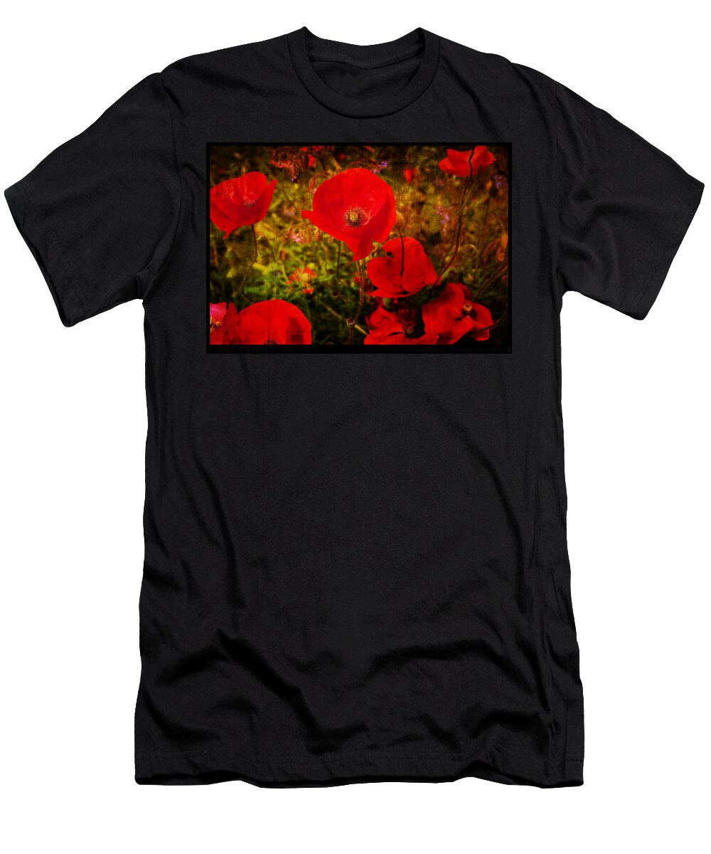 Poppy T-Shirt featuring the photograph Poppies by B Cash