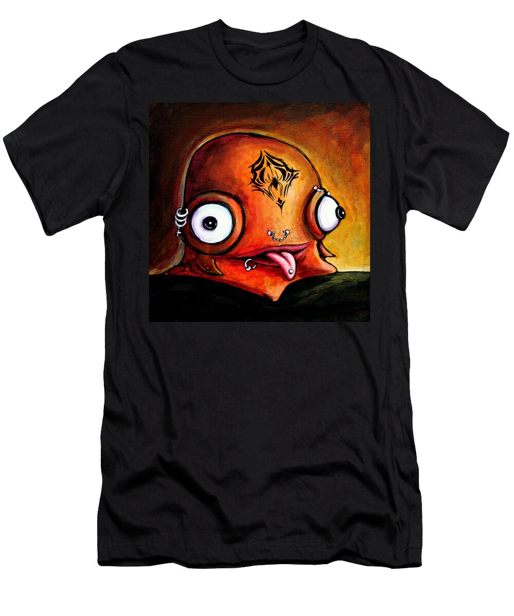 Little Monster T-Shirt featuring the painting Bad Boy Glob #1 by Leanne Wilkes