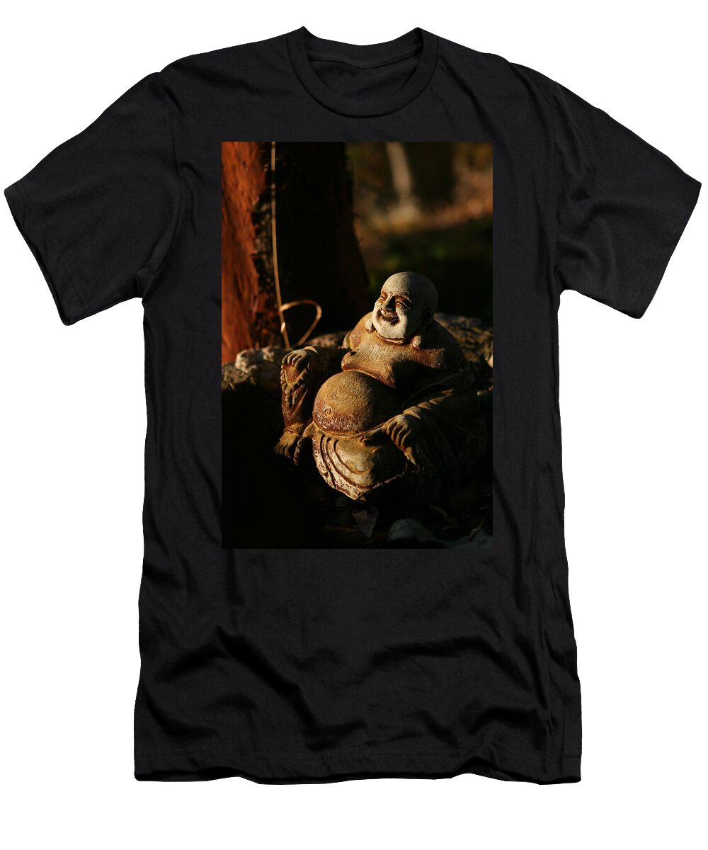 Buddha T-Shirt featuring the photograph Buddha of the Forest #1 by Lorraine Devon Wilke