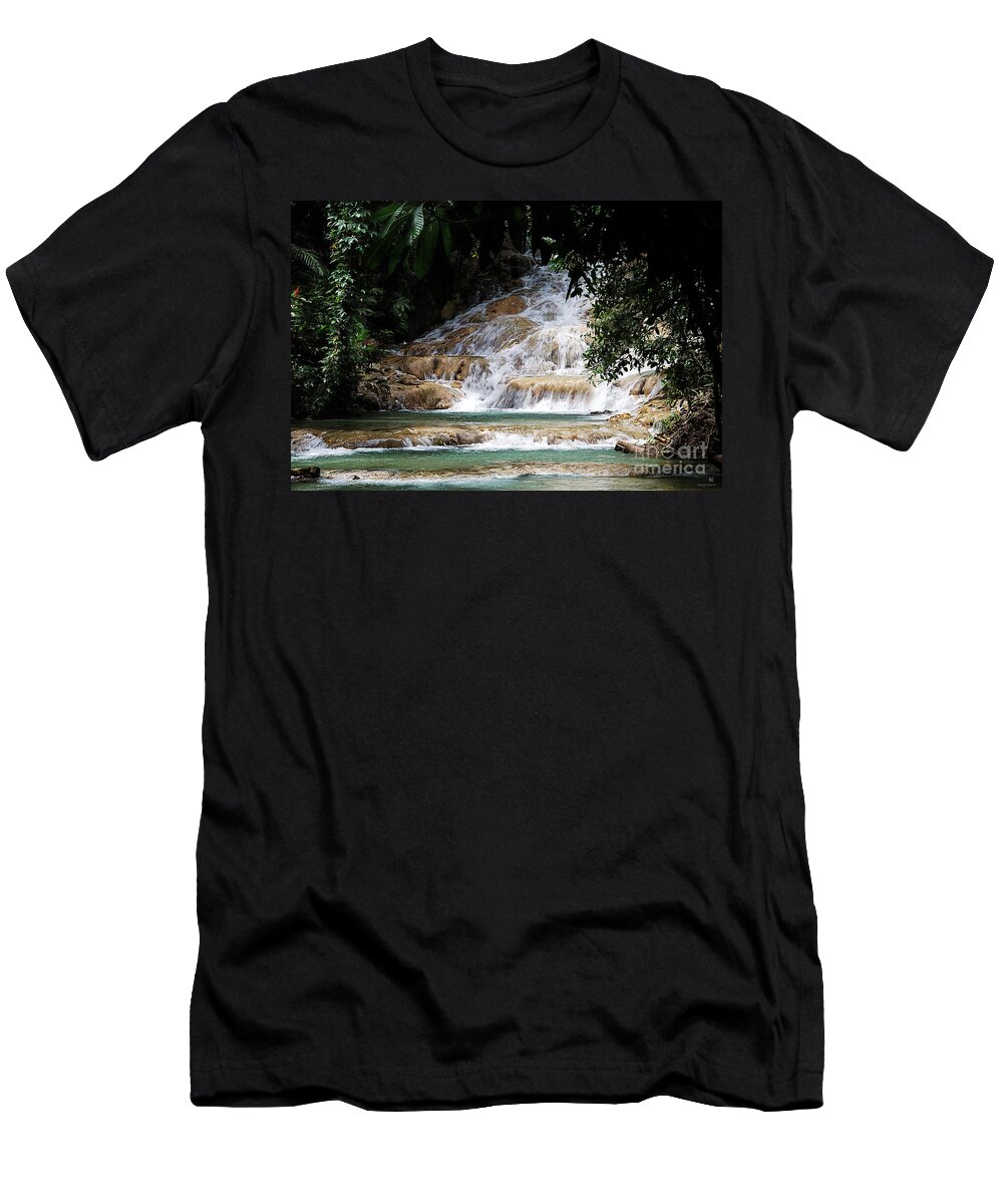 Waterfall T-Shirt featuring the photograph dunn falls II #1 by Hannes Cmarits