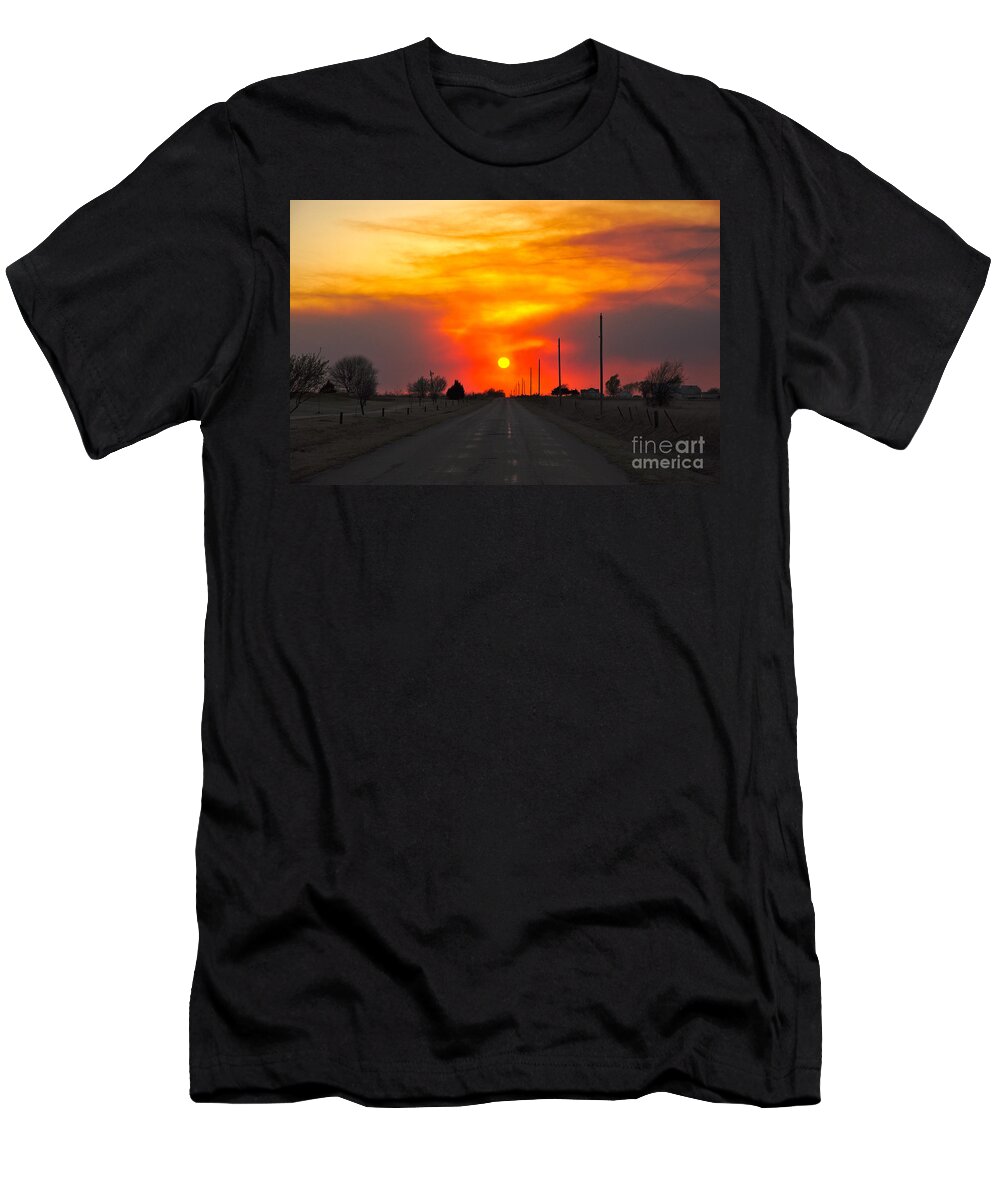 Sunset T-Shirt featuring the photograph Fire In The Sky #1 by Anjanette Douglas
