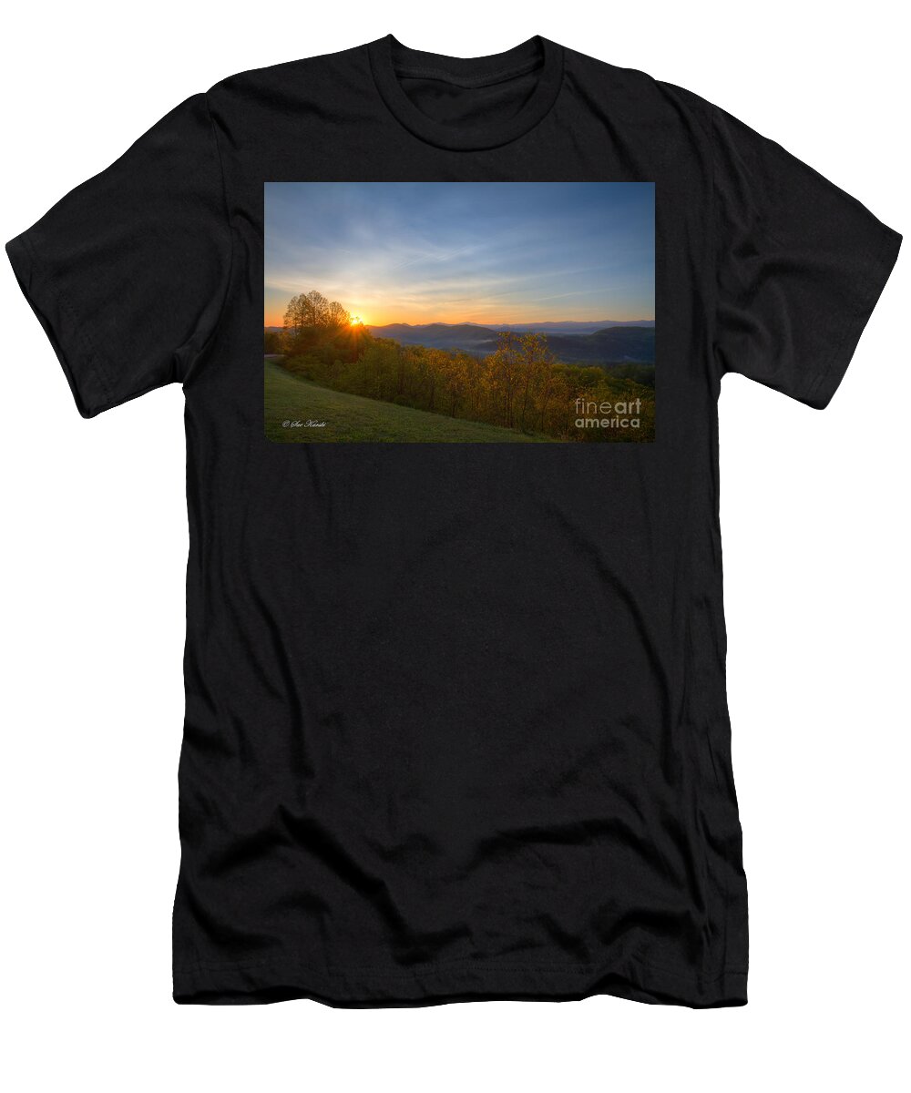 Smoky Mountains T-Shirt featuring the photograph Sun peeks in Smokys #1 by Sue Karski