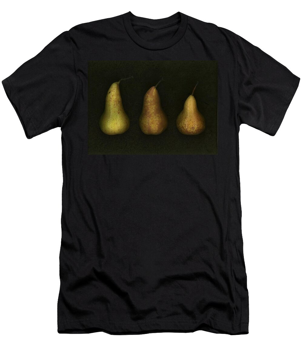Arranged T-Shirt featuring the photograph Three Golden Pears #1 by Deddeda
