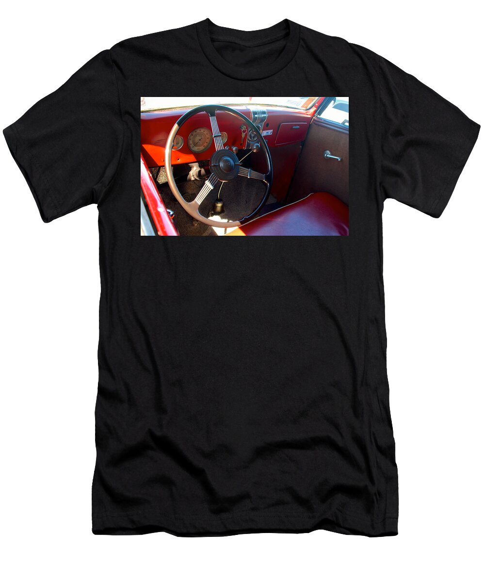 1936 Ford T-Shirt featuring the photograph 1936 Ford Dash by Mark Dodd