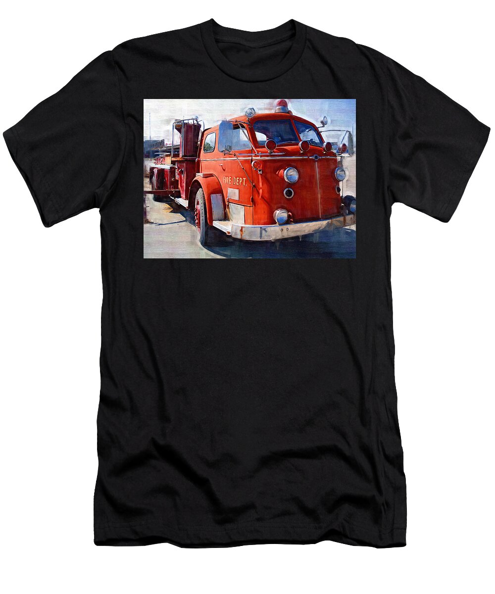 Classic T-Shirt featuring the photograph 1954 American LaFrance Classic Fire Engine Truck by Kathy Clark