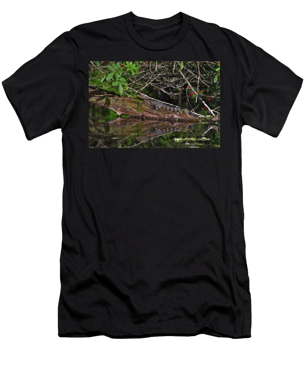  T-Shirt featuring the photograph 27- Juvenile Alligator by Joseph Keane