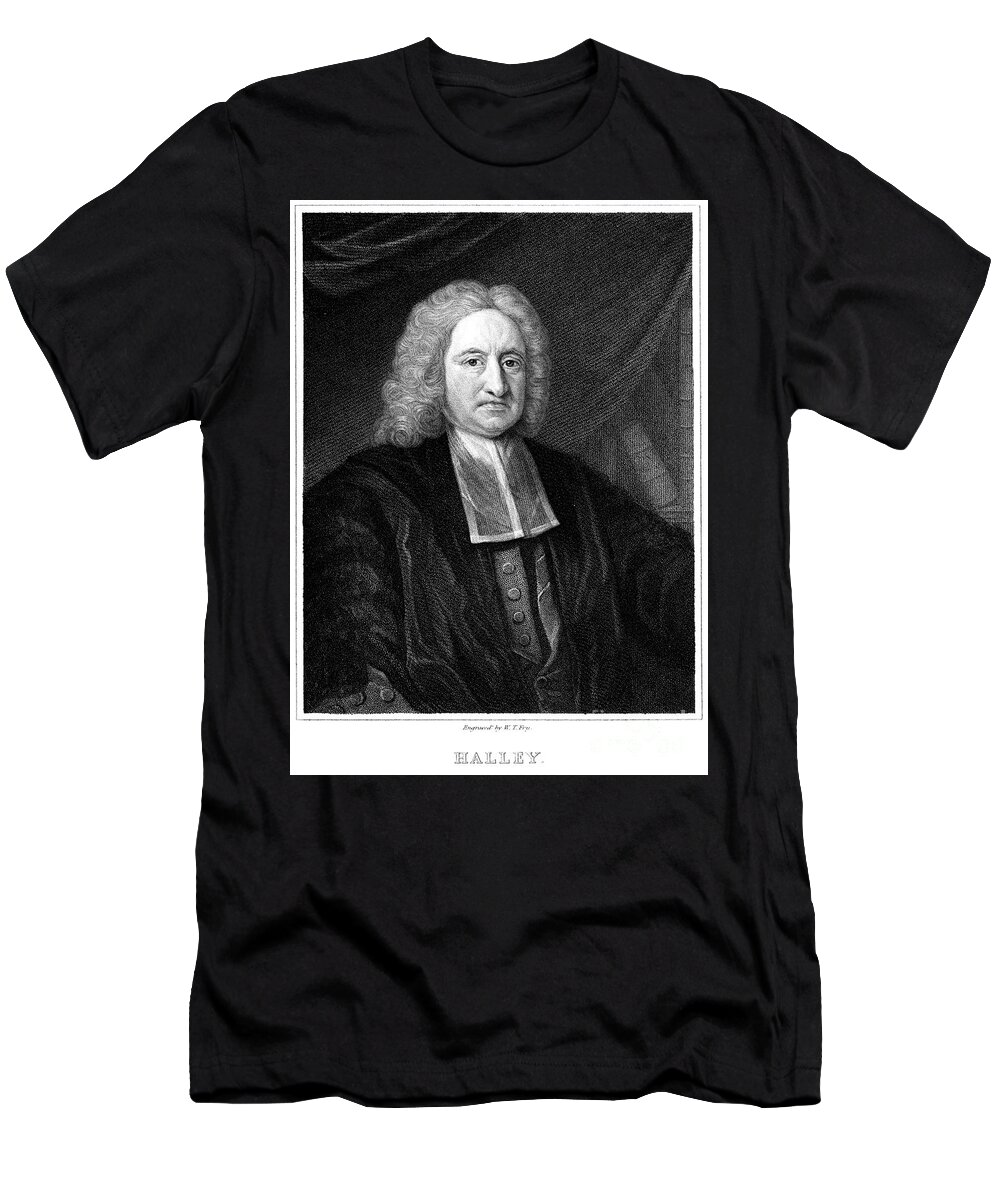 Science T-Shirt featuring the photograph Edmond Halley, English Polymath #3 by Science Source