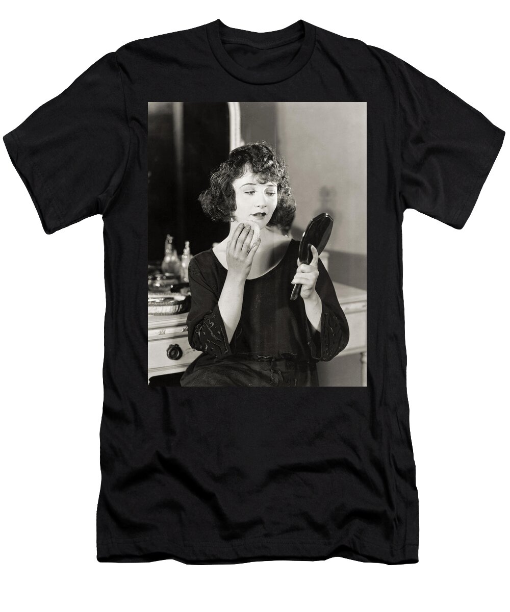 -women Single Figures- T-Shirt featuring the photograph Silent Film Still: Woman #74 by Granger