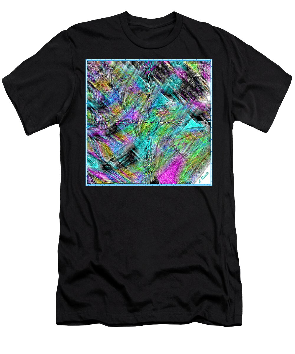 Abstract T-Shirt featuring the digital art Abstract in Chalk by Leslie Revels