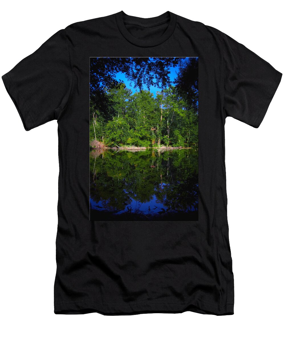 Lake T-Shirt featuring the photograph Across the Lake by DigiArt Diaries by Vicky B Fuller