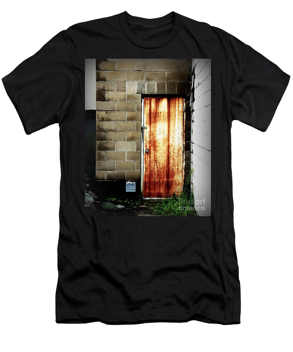 Door T-Shirt featuring the photograph Alley Door by Perry Webster