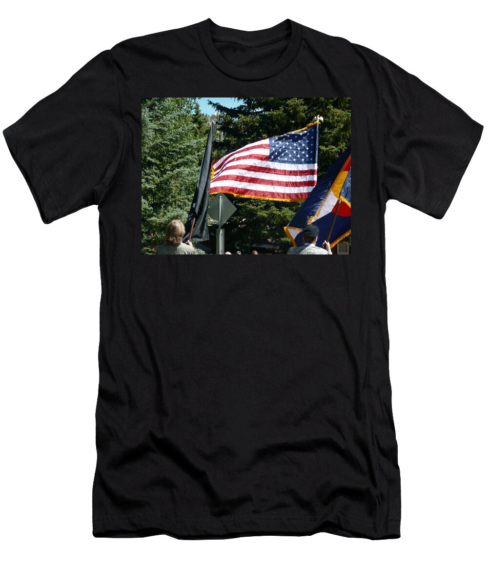 America T-Shirt featuring the photograph American Pride by Max Mullins
