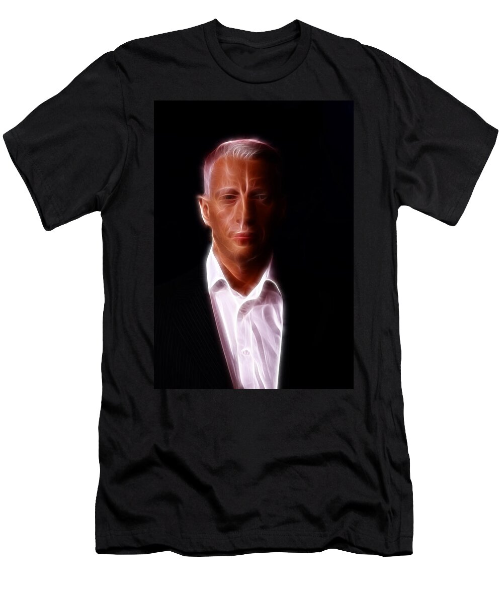 Lee Dos Santos T-Shirt featuring the photograph Anderson Cooper - CNN - Anchor - News by Lee Dos Santos