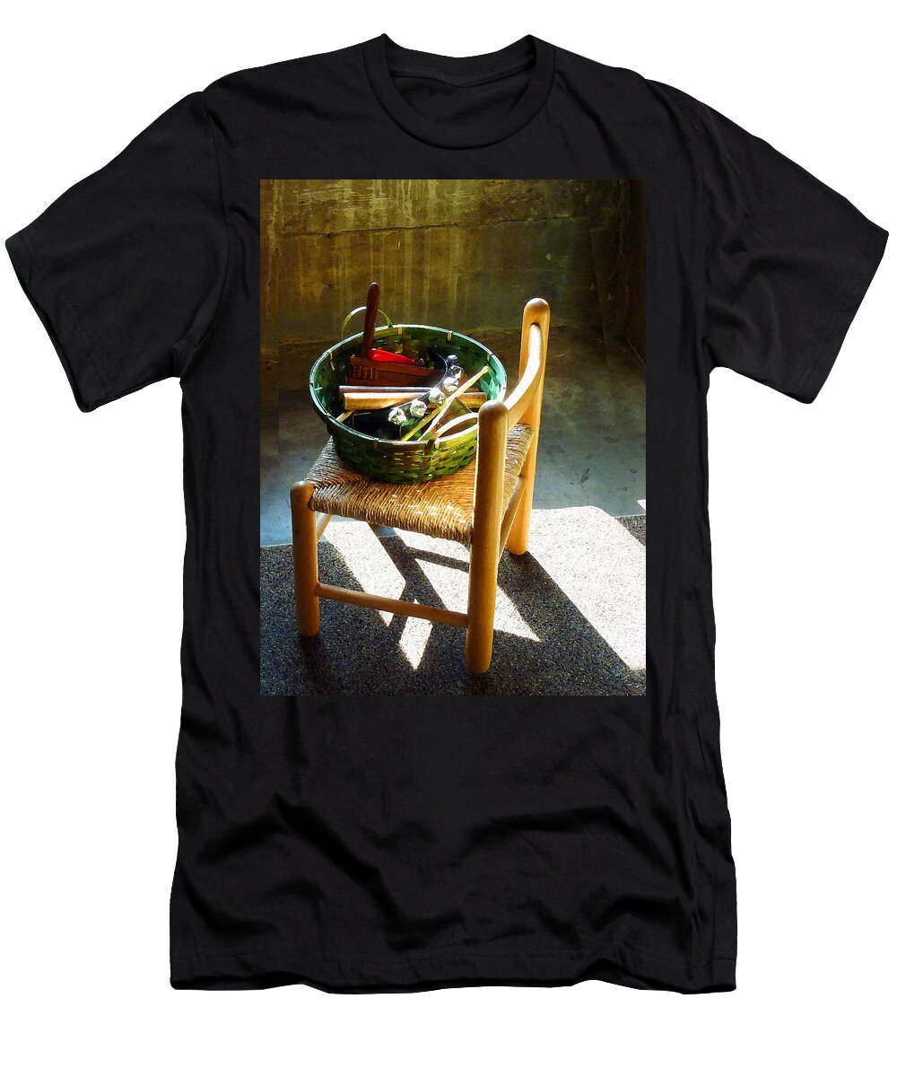Bells T-Shirt featuring the photograph Basket of Toy Instruments by Susan Savad