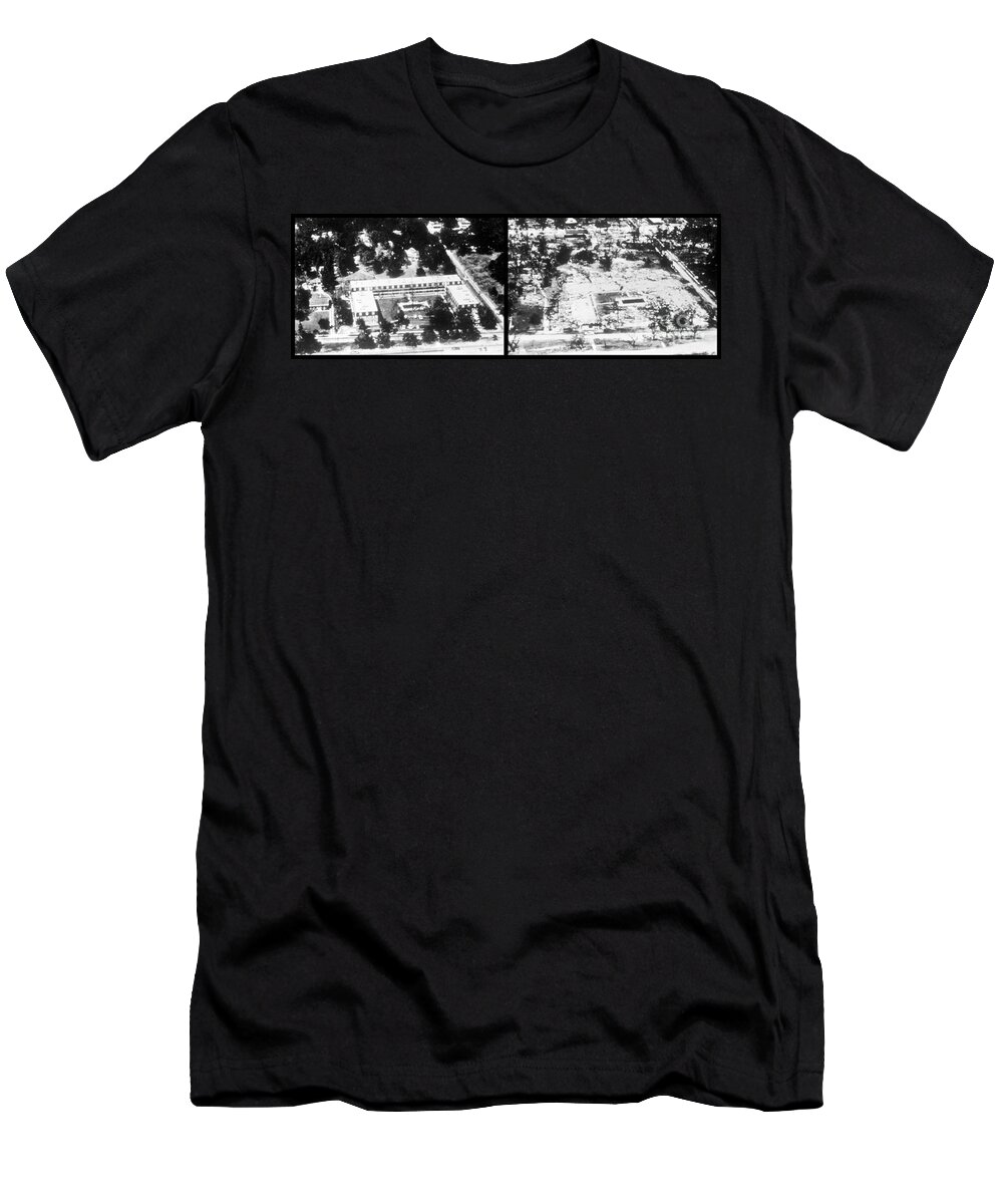 History T-Shirt featuring the photograph Before And After Hurricane Camille 1969 by Science Source