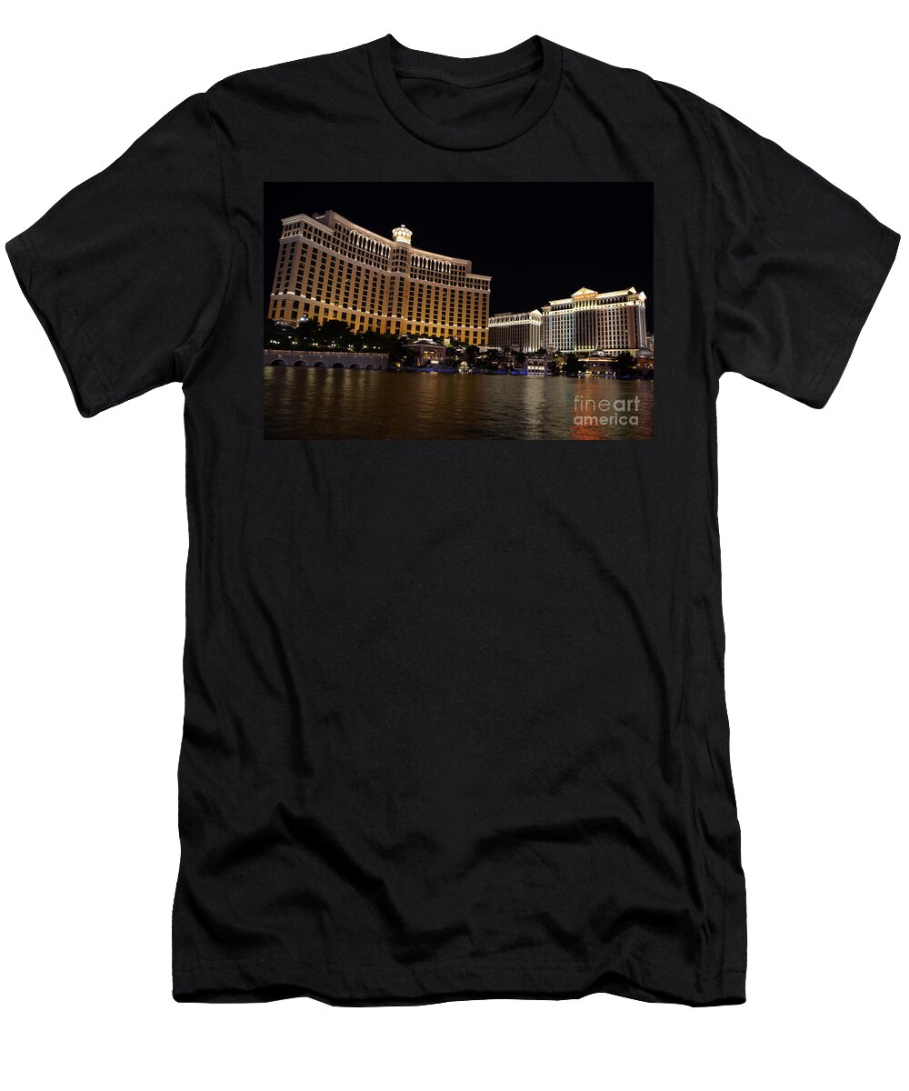 Bellagio T-Shirt featuring the photograph Bellagio and Ceasars by Cassie Marie Photography