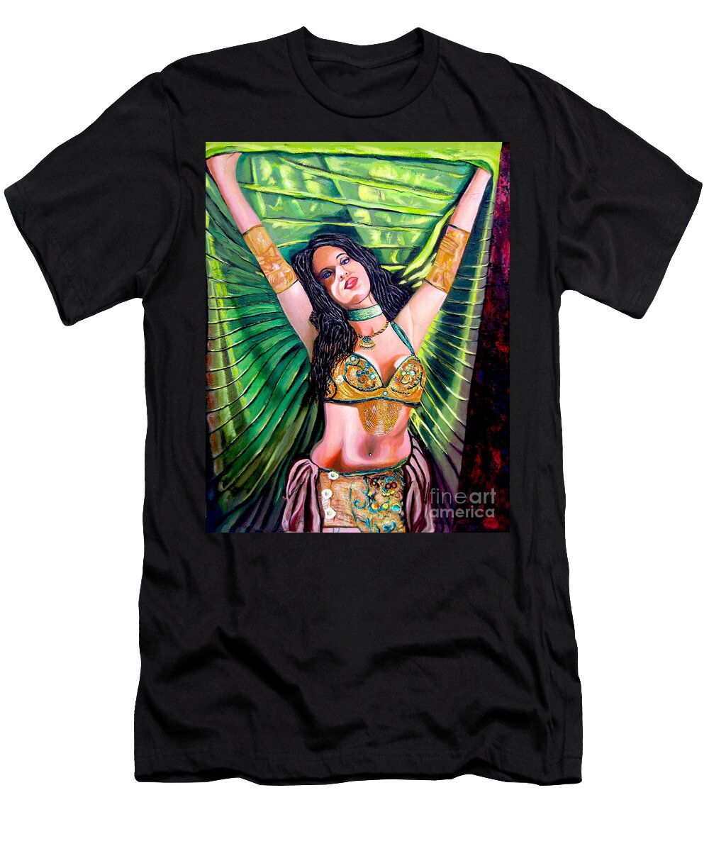 Girl T-Shirt featuring the painting Belly Dancer by Jose Manuel Abraham