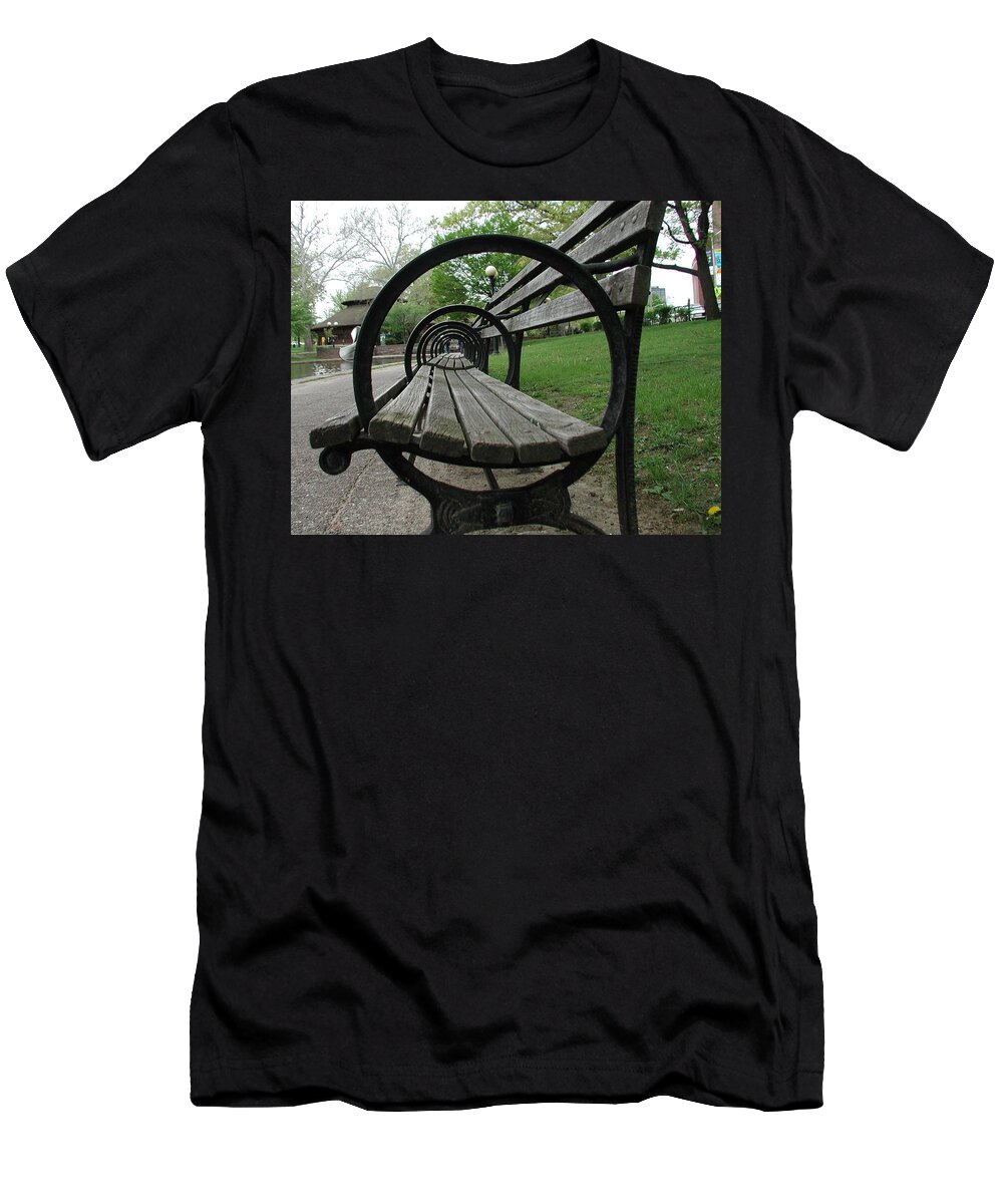 Hartford T-Shirt featuring the photograph Bench by Anna Ruzsan