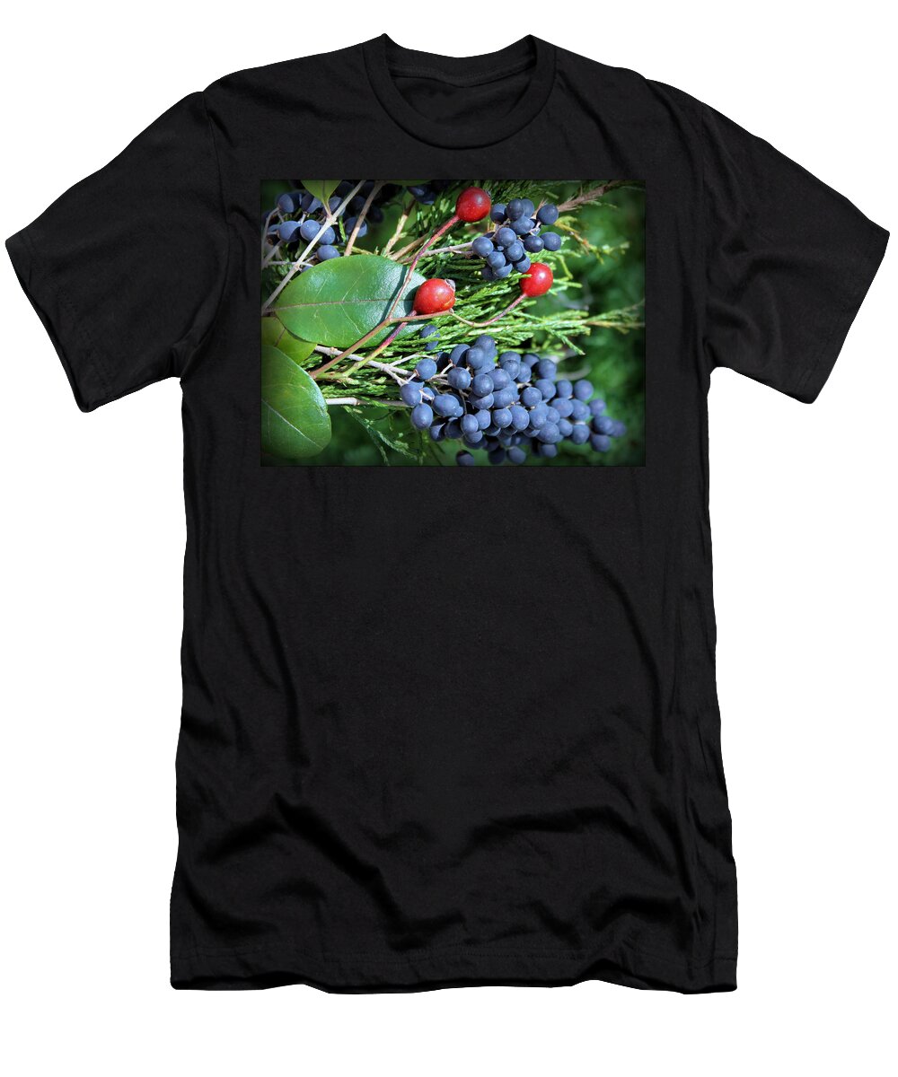 Berries T-Shirt featuring the photograph Birdies Bounty by Kristin Elmquist